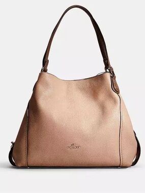 Coach Edie 31 Pebble Leather Shoulder Bag Style 57670 Beige